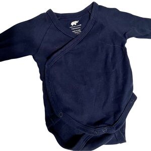 Monica + andy Organic Cotton Long-sleeve kimono-style bodysuit